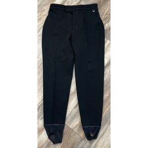 Vintage Roffe Ski Pant Wool Blend Black Stirrup Size 14 Regular Ski Pants‎